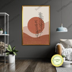 minimalist nature canvas art print, ready to hang, framed wall decoration, home decor, gift for himher