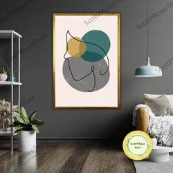 minimalist woman art canvas print, ready to hang, framed modern wall decor, abstract female portrait, contemporary artwo