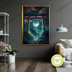 moonscape canvas print, ready to hang wall art, framed lunar landscape, celestial decor