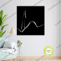 naked woman art canvas print, sensual wall decor, ready to hang, framed canvas