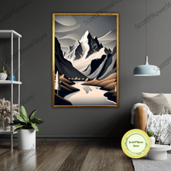 patagonia nighttime beauty canvas print, ready to hang, framed wall art, landscape artwork, nature decor