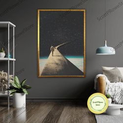 road to space canvas art, ready to hang, framed space print, astronaut wall decor