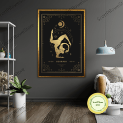 scorpio zodiac art canvas, astrological wall decor, constellation print, horoscope gift