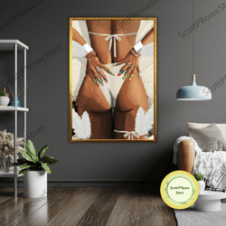 sexy hips art canvas print, seductive wall decor, ready to hang, framed canvas