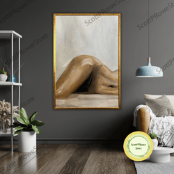 sexy woman in bed art canvas print, ready to hang, framed bedroom wall decor