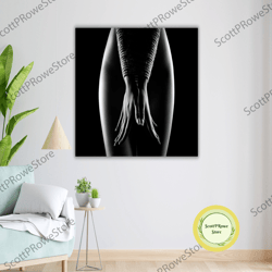 sexy woman nude art print, erotic wall decor, ready to hang, framed canvas