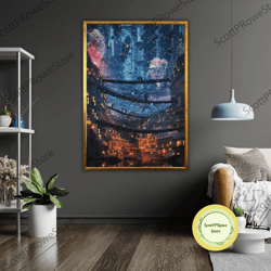 surreal worlds canvas print, ready to hang, framed art, abstract wall decor