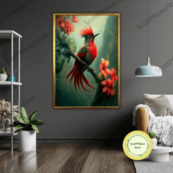 tropical art canvas, beach vacation decor, ocean waves painting, coastal wall art