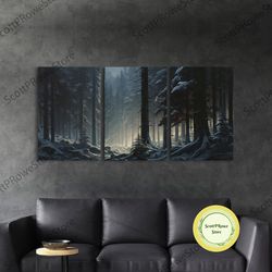 3 piece framed canvas print wall art set of 3 emerald green mountain forest lake landscape minimalist modern art nature