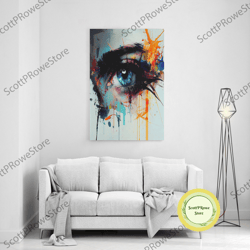 abstract eye canvas print oil painting canvas print modern wall art colorful eye canvas graffiti art gift for her framed
