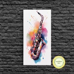 alto clarinet wall art, musician gift, framed canvas print, clarinet print, musical instrument art, gift for musician, g