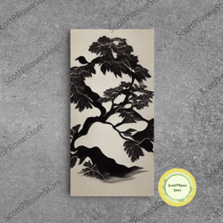 black and white art, halloween wall art, horror decor, dark art print, canvas print, wall art, vertical print, home deco