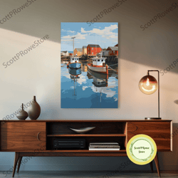 blue lake art framed canvas print blue lake painting oregon lake house decor guest room landscape painting cascade lakes