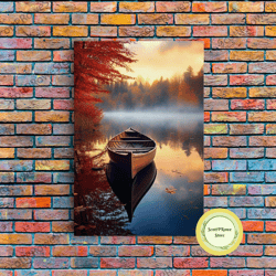 blue lake art framed canvas print blue lake painting lake house decor guest room landscape painting wallowa lake paintin