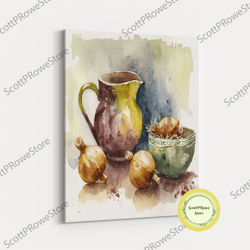 boho modern frank lloyd wright-inspired art deco canvas print, emerald green and gold palm tree, wall decor, wall art or