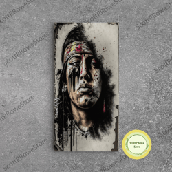 brooklyn street car trolley, framed canvas print, retro charcoal drawing of nyc in the rain