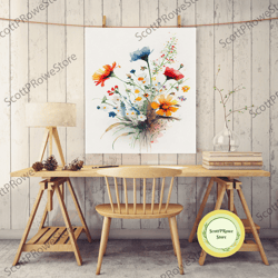 colorful watercolor art, framed canvas print, unique wall art, framed wall art, landscape watercolor