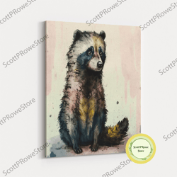 cute cartoon meerkat art, framed canvas print, kid room art, boy's room art, cartoon animal prints