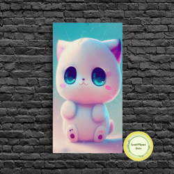 cute kawaii floral print, flowers in vases, framed wall art, canvas print, botanical wall decor, dried flower large art,