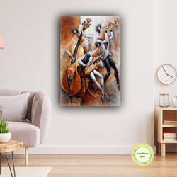 surrealism music art oil paint effect instruments decorative roll up canvas, stretched canvas art, framed wall art paint