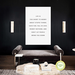 typographic wall art, motivational canvas art, modern wall decor, roll up canvas, stretched canvas art, framed wall art