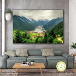 uzungl long lake trabzon black sea natural beauties trkiye roll up canvas, stretched canvas art, framed wall art paintin