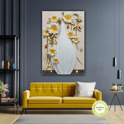 vase flower decorative modern roll up canvas, stretched canvas art, framed wall art painting