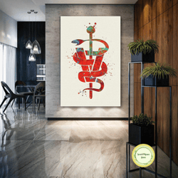 veterinary wall art, animal hospital canvas art, snake wall decor, roll up canvas, stretched canvas art, framed wall art