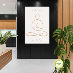 yoga wall art, minimal canvas art, meditation wall decor, roll up canvas, stretched canvas art, framed wall art painting