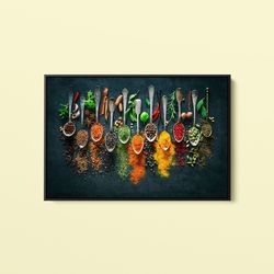 kitchen canvas multi panel kitchen print kitchen prints kitchen artwork herbs spices 5 pieces