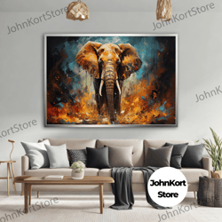 framed canvas ready to hang, buddha lion canvas painting, buddha lion wall art, black lion poster, lion canvas print, me