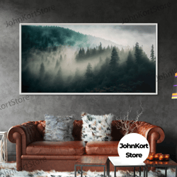 Foggy Forest Wall Art, Relaxing Art, Zen Art, Framed Canvas Print, Foggy Landscape, Trendy Decor