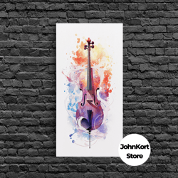 galaxy cello gift, banjo wall art canvas print, stringed instruments, cello art, banjo poster print, cello gifts, musica