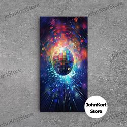 galaxy disco ball, framed canvas print, music studio decor, graduation gift