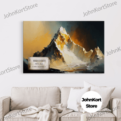 mount everest, himalayas, wall art, original mountain painting print, travel poster