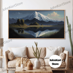 Mount Rainier, Framed Canvas Print, Mountain Landscape Painting Print, Wall Decor, Living Room Art