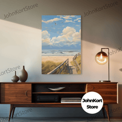 nautical wall art, beach wall art, seashore wall art, canvas print, wall art, vertical art, beach house wall decor, gift