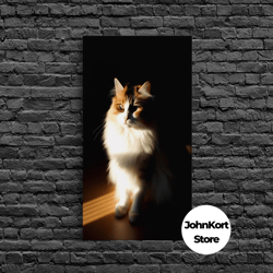 Portrait Of A Calico Cat, Framed Canvas Print, Cat Art, Cat Photography, Cat Wall Art