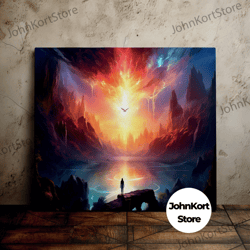 heavenly light, beautiful landscape, majestic valley, scenic wall art, canvas art, canvas print, ready to hang