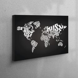 workplace decor, 3d workplace decor, canvas print, school canvas art, modern map canvas art, office workplace decor, map