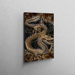 dragon workplace decor, japanese wall decor, dragon pattern workplace decor, modern poster, personalized gift, wall hang