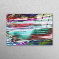 glass printing, glass wall art, mural art, colorful painting, abstract glass art, modern workplace decor, abstract color