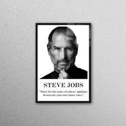 glass printing, glass wall decor, glass art, steve jobs, famous quote wall decor, celebrity glass wall art, steve jobs g