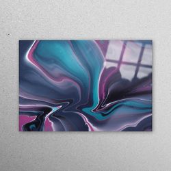 glass printing, workplace decor, wall decor, pink and blue artwork, abstract workplace decor, blue glass wall art, gray