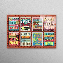 glass printing, wall decor, glass wall art, do it now, motivational glass decor, positive quotes glass decor, motivation