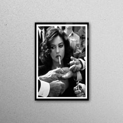 glass wall art, mural art, glass wall decor, monica belluci, monica belluci glass printing, portre glass wall art,