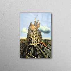 glass wall art, workplace decor, workplace decor, dominique appia le temps des gares, dominique appia workplace decor,