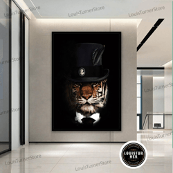 decorative wall art, black and white animal tiger art prints wall art pictures canvas painting abstract canvas tigers po