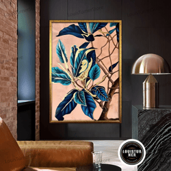 decorative wall art, botanical painting, botanical leaves canvas print, large wall art, botanical wall art, leaf wall ar