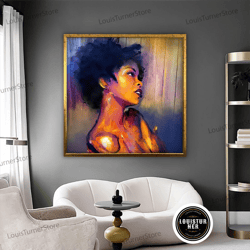 decorative wall art, ethnic canvas art, women wall art, canvas wall art, ethnic women wall art, african woman wall art,